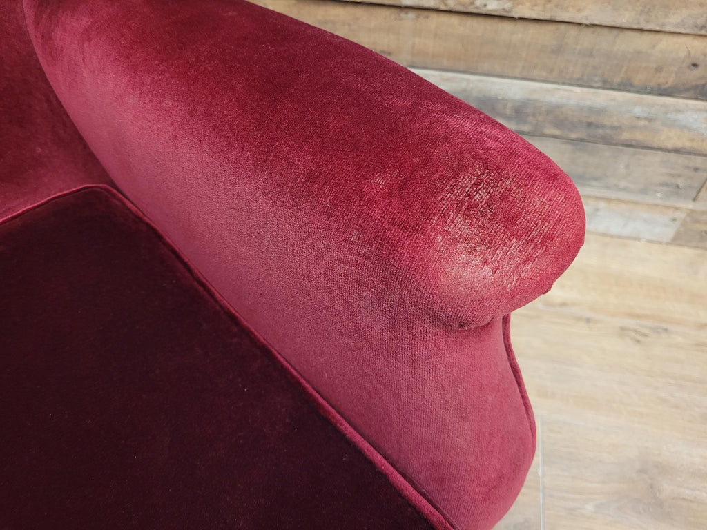 Parker Knoll Armchairs Velvet Wingback Pair PK711 Burgundy - Project
