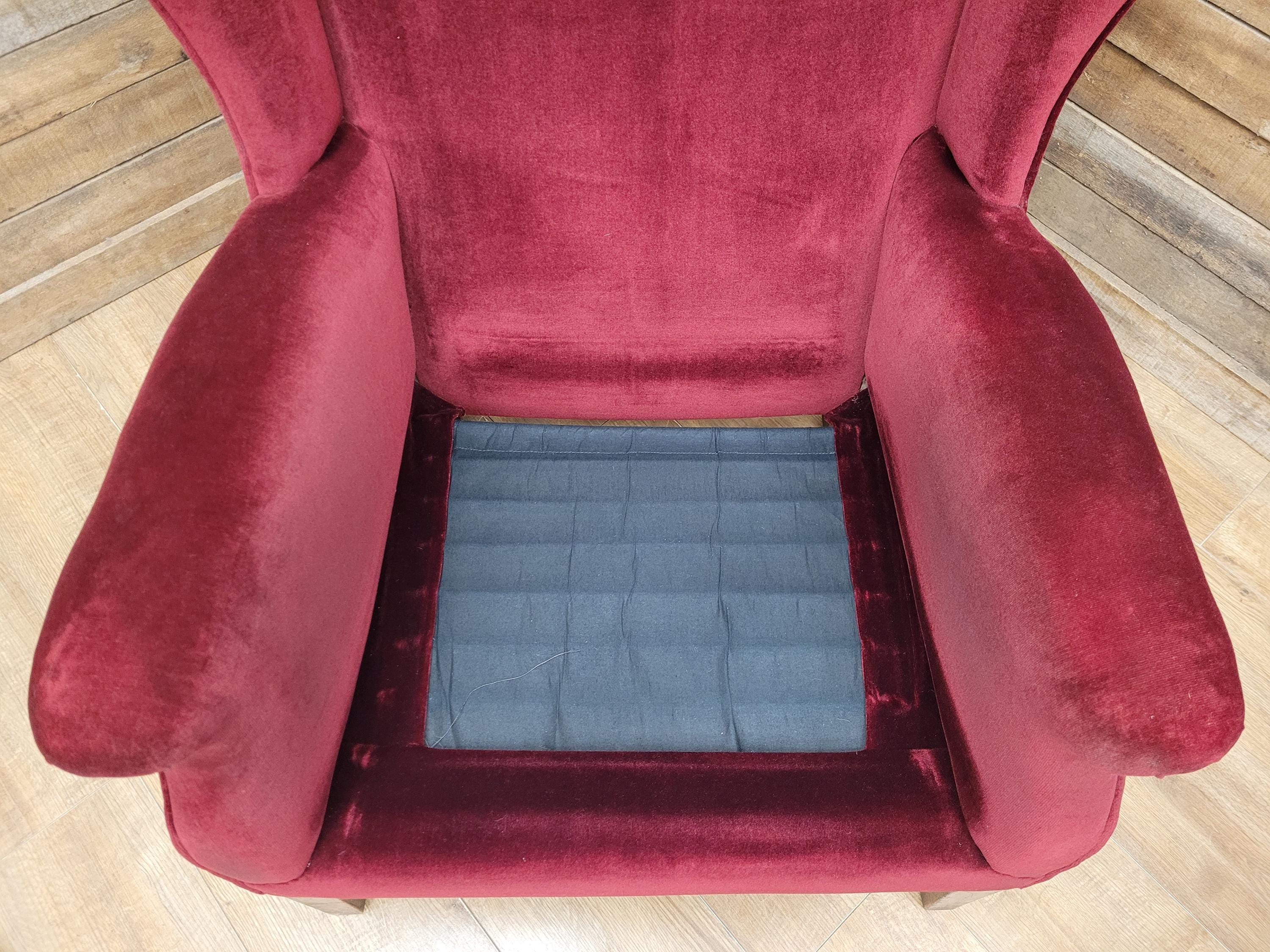 Parker Knoll Armchairs Velvet Wingback Pair PK711 Burgundy - Project