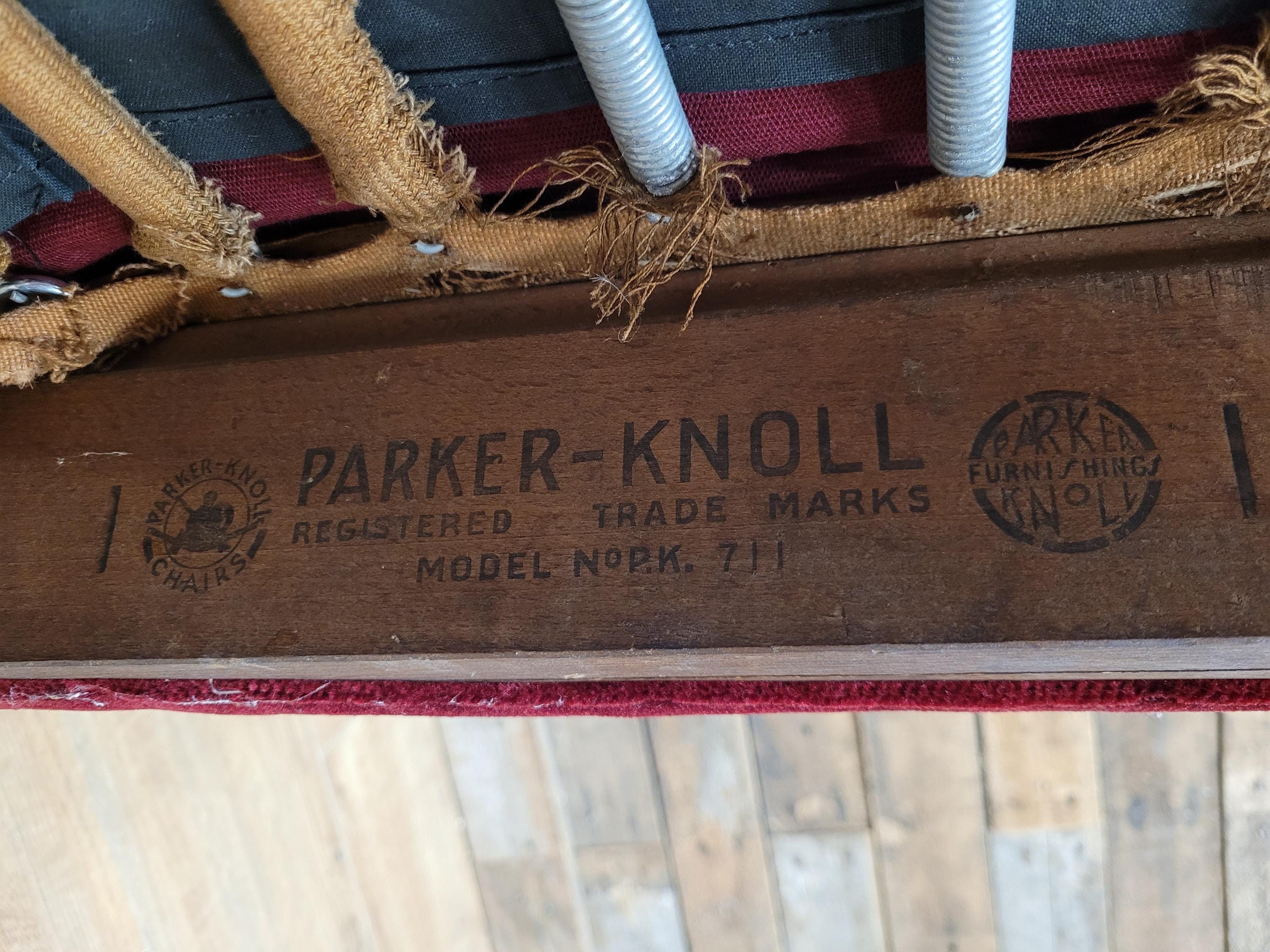Parker Knoll Armchairs Velvet Wingback Pair PK711 Burgundy - Project