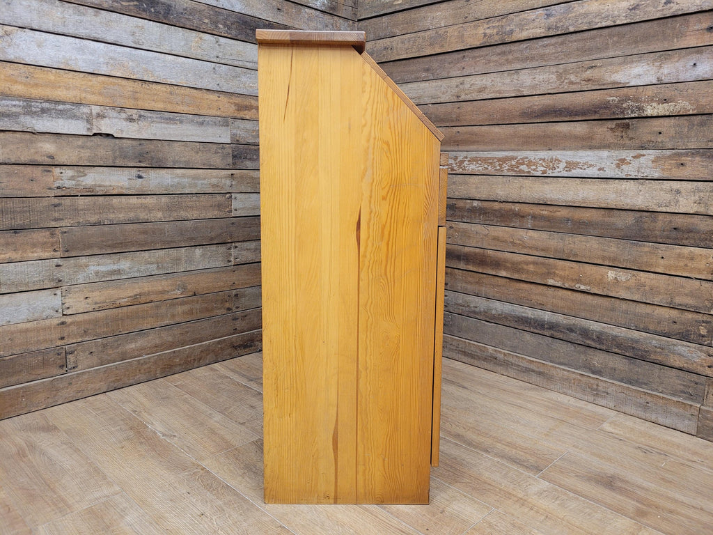 Pine Bureau Writing Desk Country Style Fall Front Storage Cabinet
