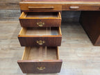 Partner Pedestal Desk Mahogany Edwardian Leather Top Twin Pedestal