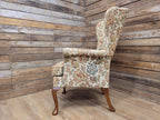 Parker Knoll Wingback Armchair Floral Upholstery Queen Anne Chair