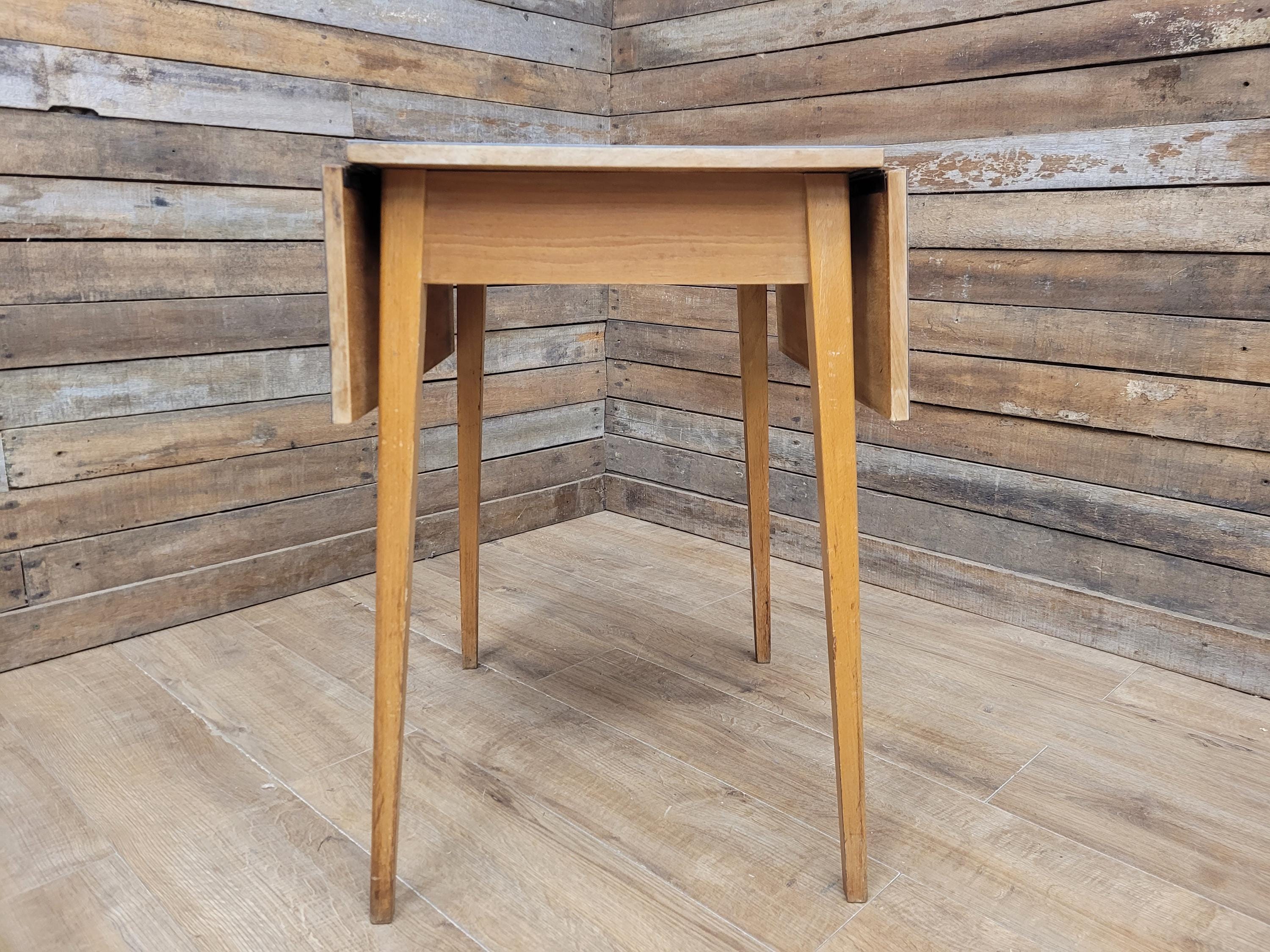 Formica Drop Leaf Table Drawer Mid Century Kitchen Table MCM