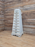 Tall Nine Drawer Painted Apothecary Style Chest Of Drawers Cabinet
