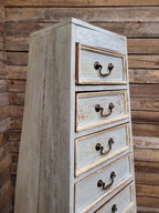 Tall Nine Drawer Painted Apothecary Style Chest Of Drawers Cabinet