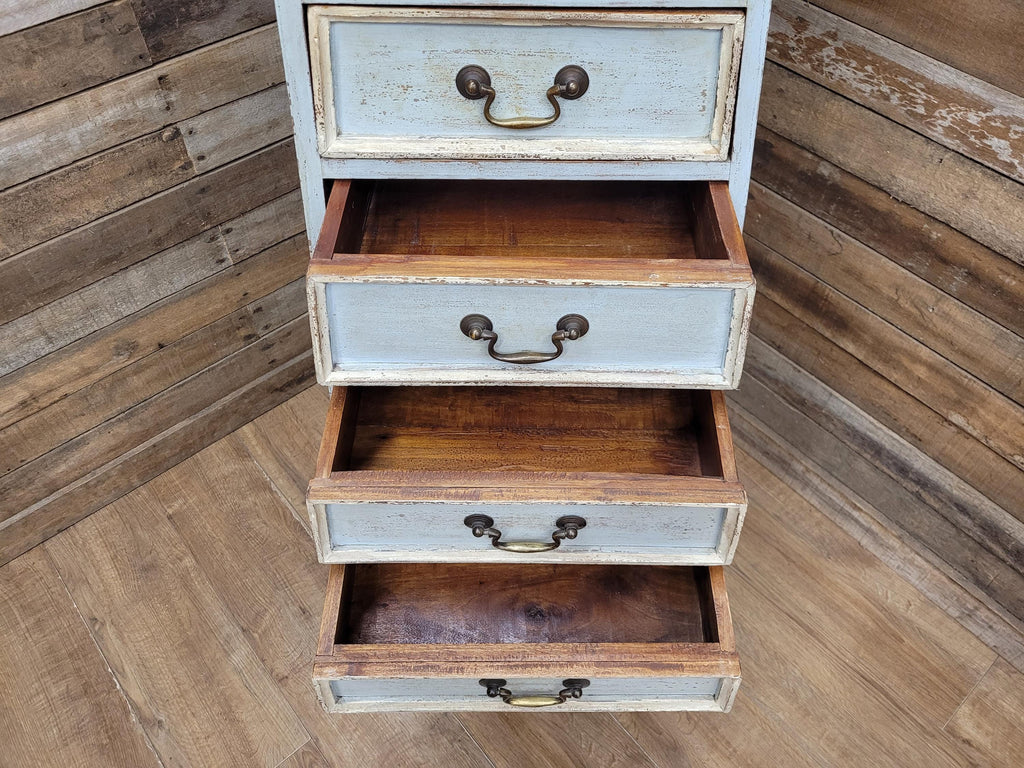 Tall Nine Drawer Painted Apothecary Style Chest Of Drawers Cabinet