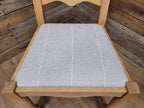 Set Of Four Beech Ladder Back Dining Chairs Upholstered Chenille Seats