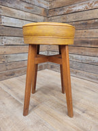 Benchairs Bar Stool Vintage Tan Leatherette Upholstered Seat