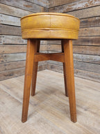 Benchairs Bar Stool Vintage Tan Leatherette Upholstered Seat