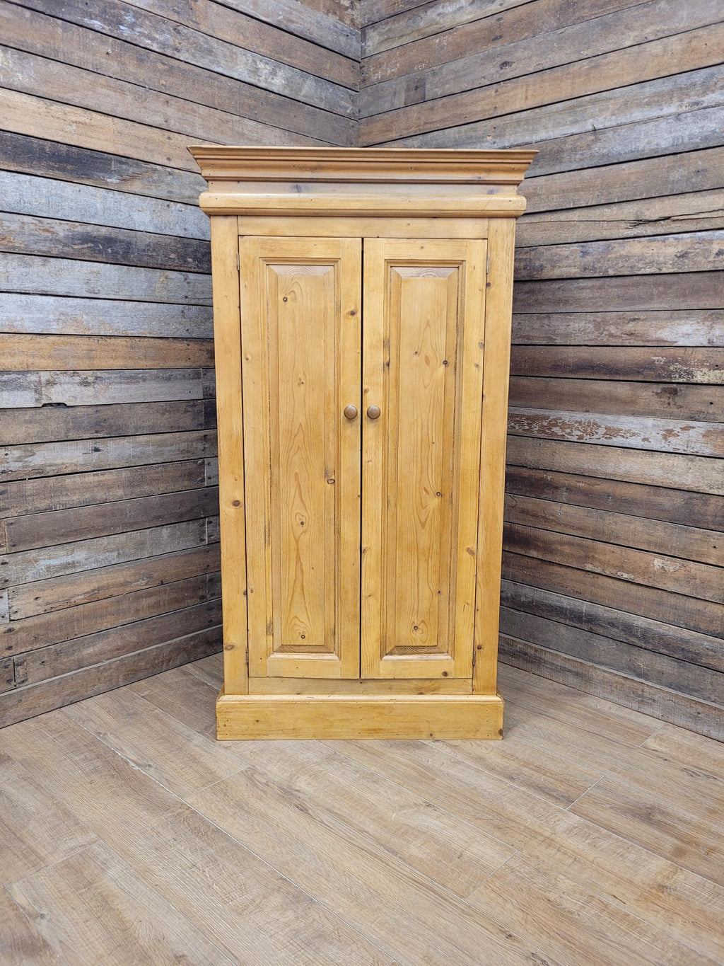 Pine Kitchen Pantry Cupboard Victorian Style Two Door Storage Cabinet