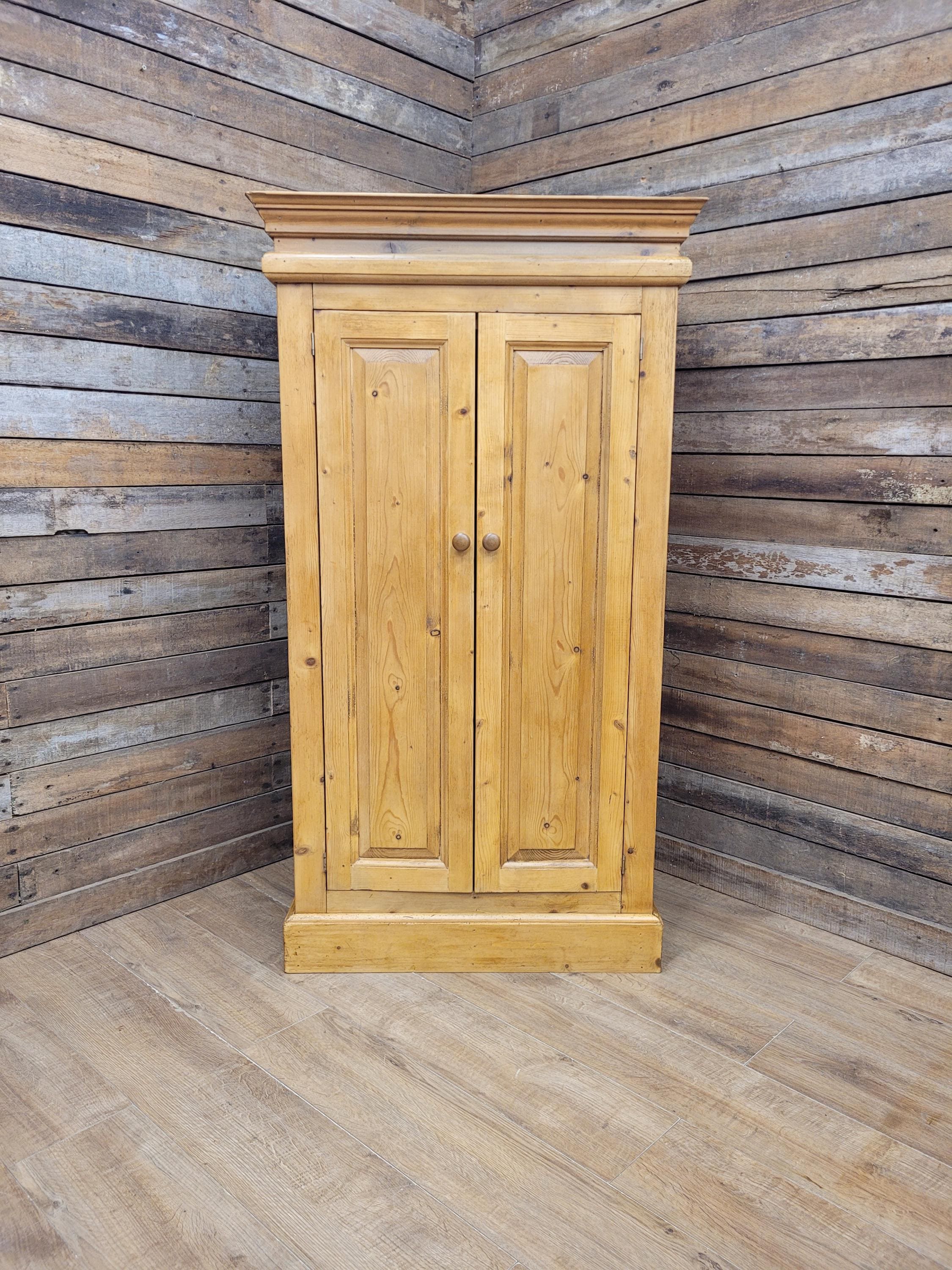Pine Kitchen Pantry Cupboard Victorian Style Two Door Storage Cabinet