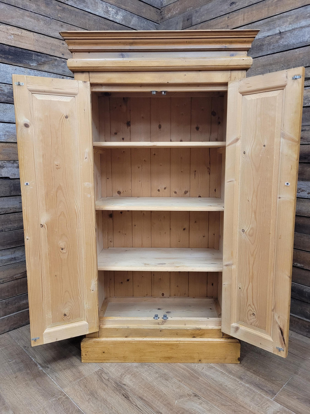 Pine Kitchen Pantry Cupboard Victorian Style Two Door Storage Cabinet