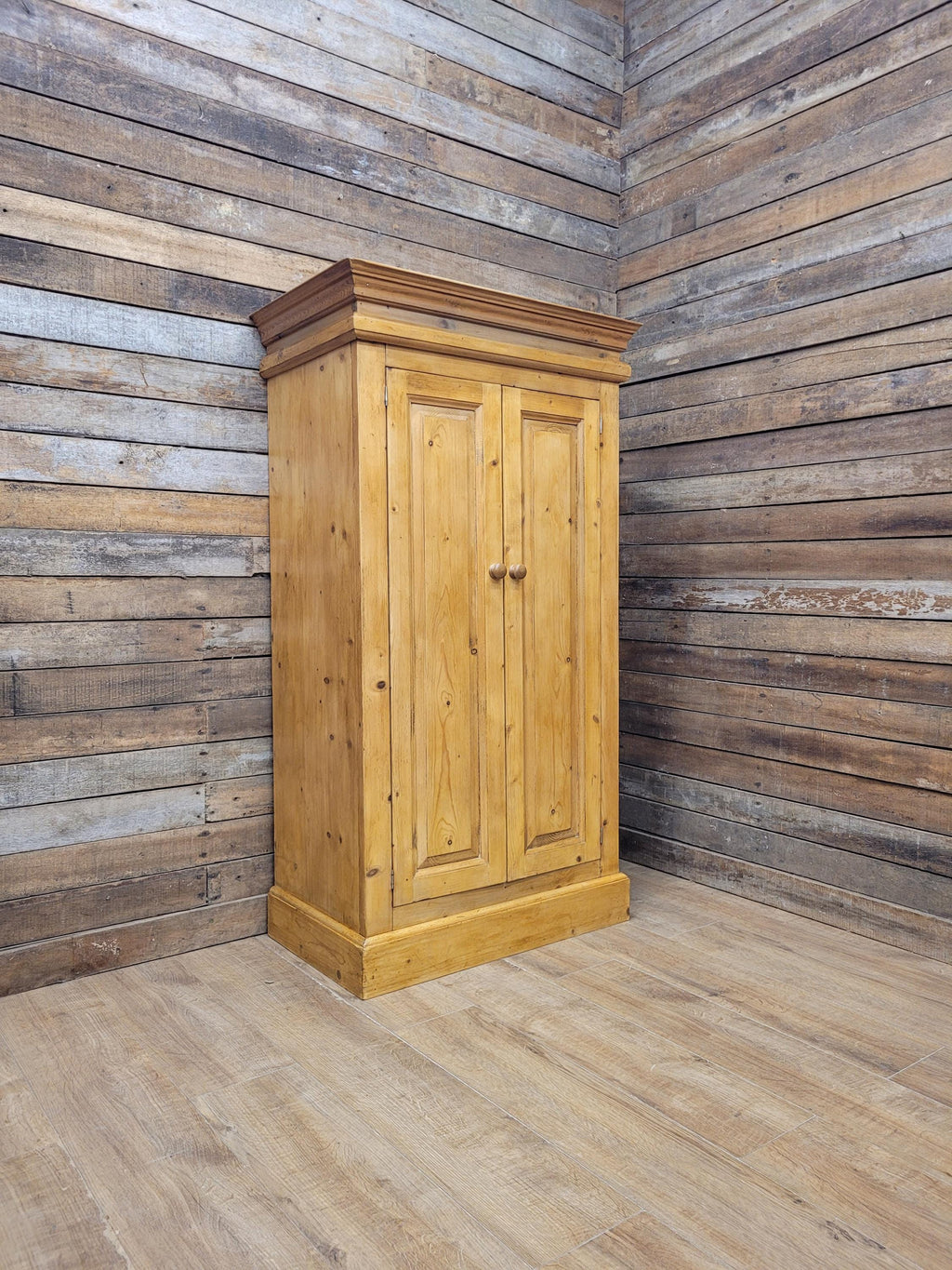 Pine Kitchen Pantry Cupboard Victorian Style Two Door Storage Cabinet