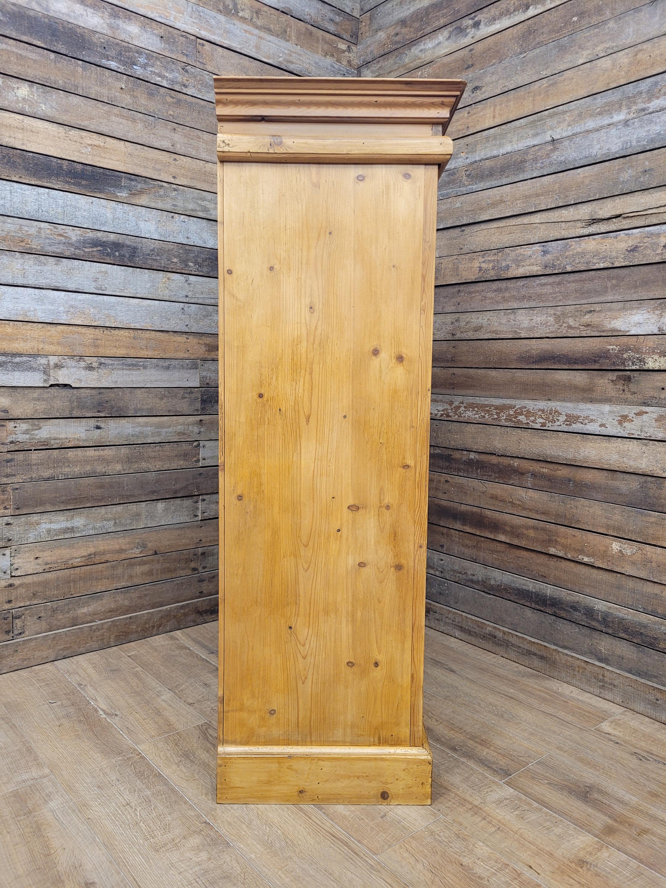 Pine Kitchen Pantry Cupboard Victorian Style Two Door Storage Cabinet