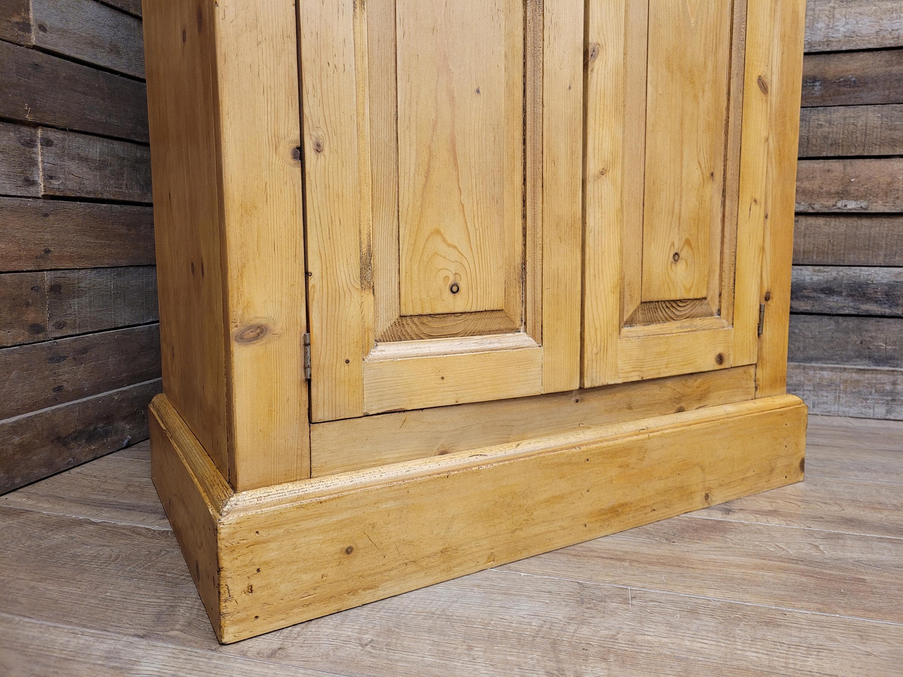 Pine Kitchen Pantry Cupboard Victorian Style Two Door Storage Cabinet