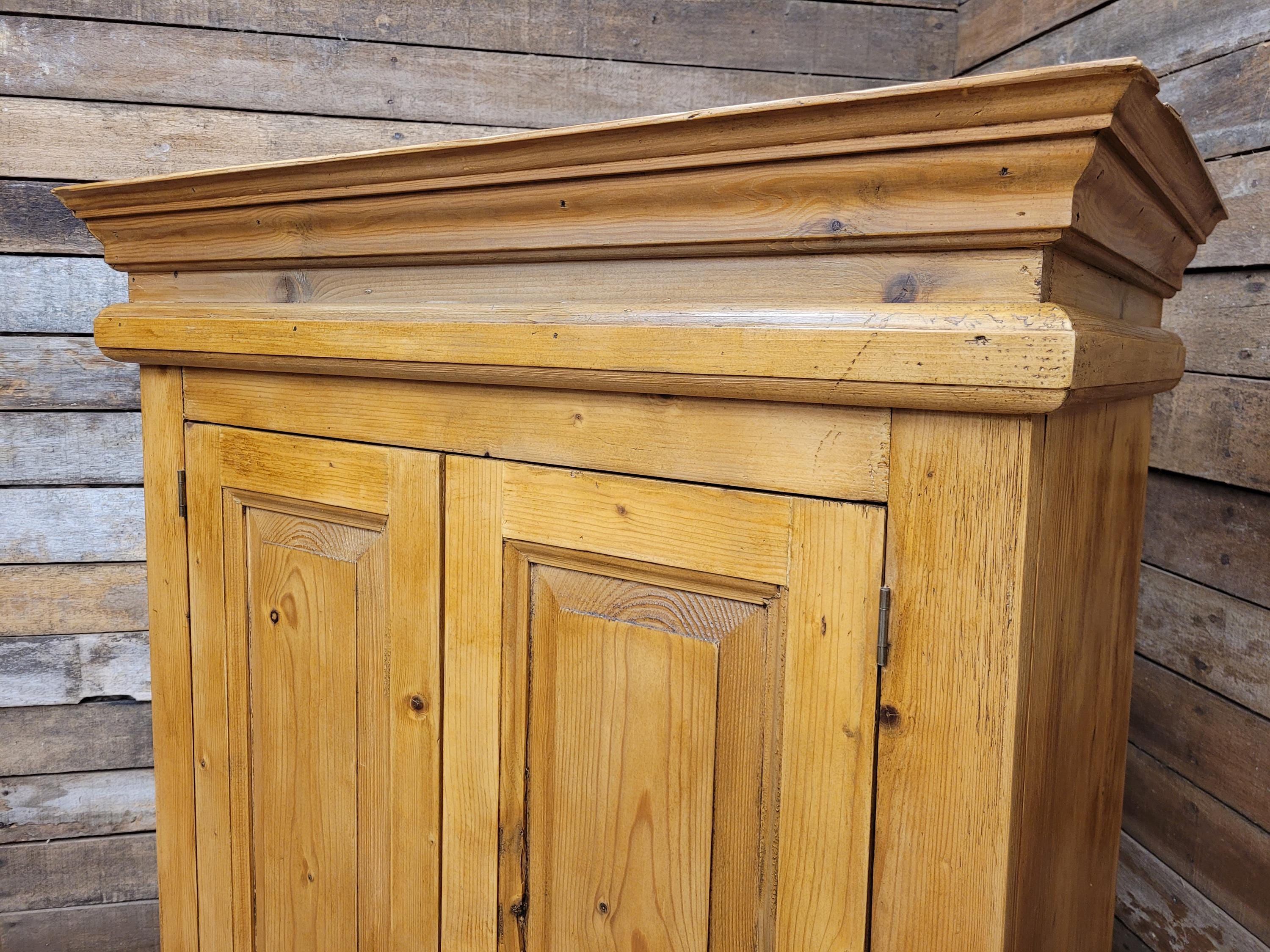 Pine Kitchen Pantry Cupboard Victorian Style Two Door Storage Cabinet
