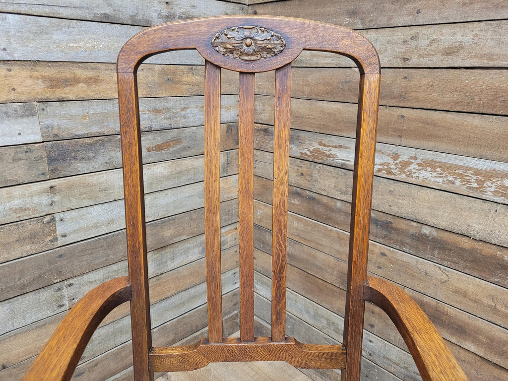 Oak Armchair Arts And Crafts William Morris Strawberry Thief Upholstered