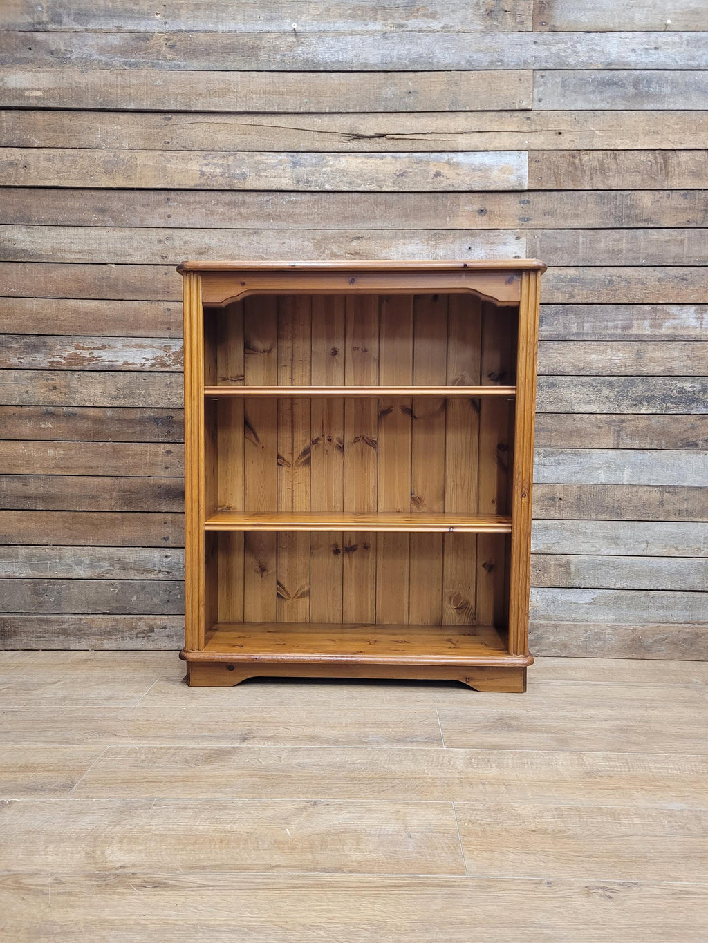 Pine Bookcase Adjustable Shelves Country Style Open Display Cabinet