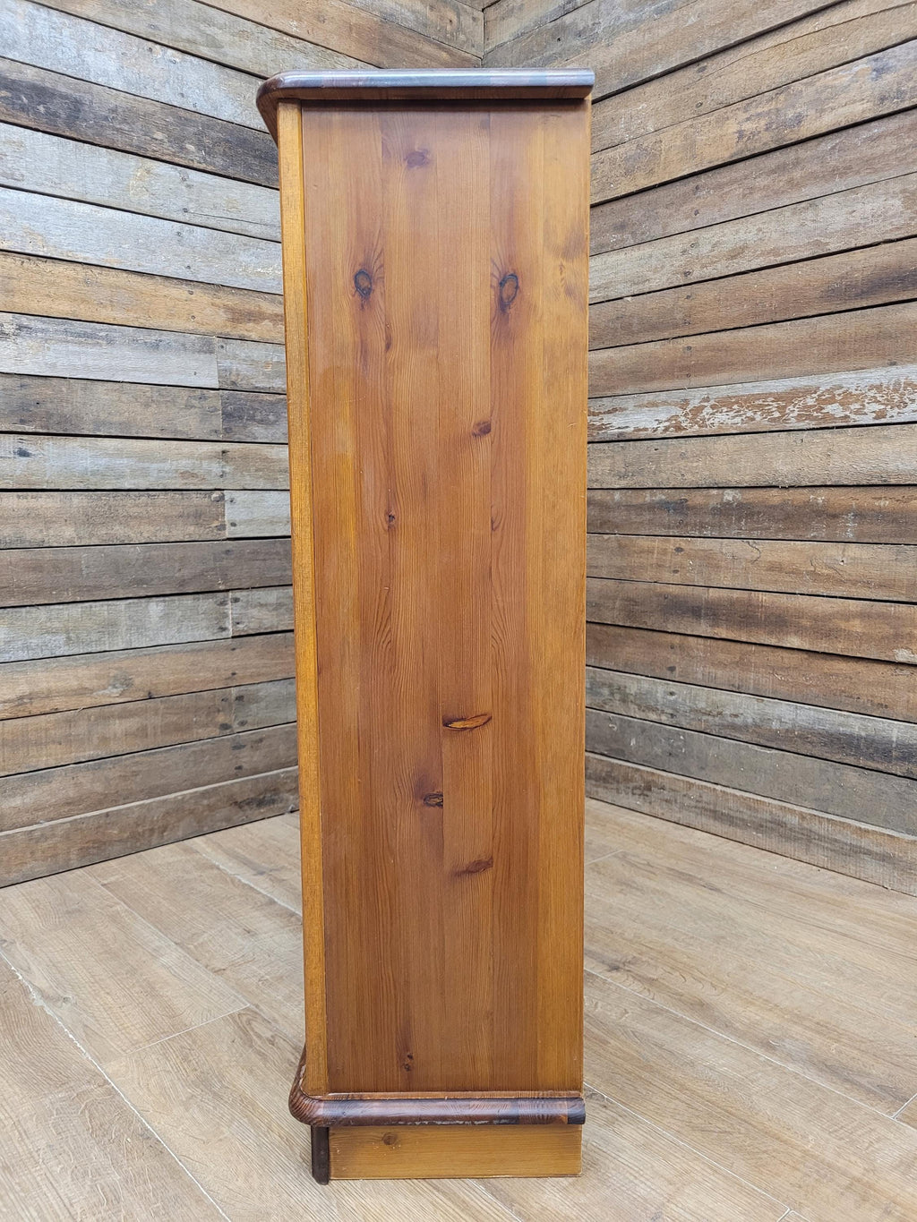 Pine Bookcase Adjustable Shelves Country Style Open Display Cabinet