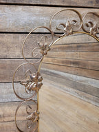 Metal Wall Mirror Vintage Arched Scrollwork Leaf Decorative