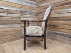 Oak Armchair Arts And Crafts Tapestry Upholstered Hall Chair