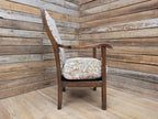 Oak Armchair Arts And Crafts Tapestry Upholstered Hall Chair