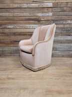 Richard Henry Tub Chair Velour Upholstered Fringe Armchair
