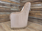 Richard Henry Tub Chair Velour Upholstered Fringe Armchair