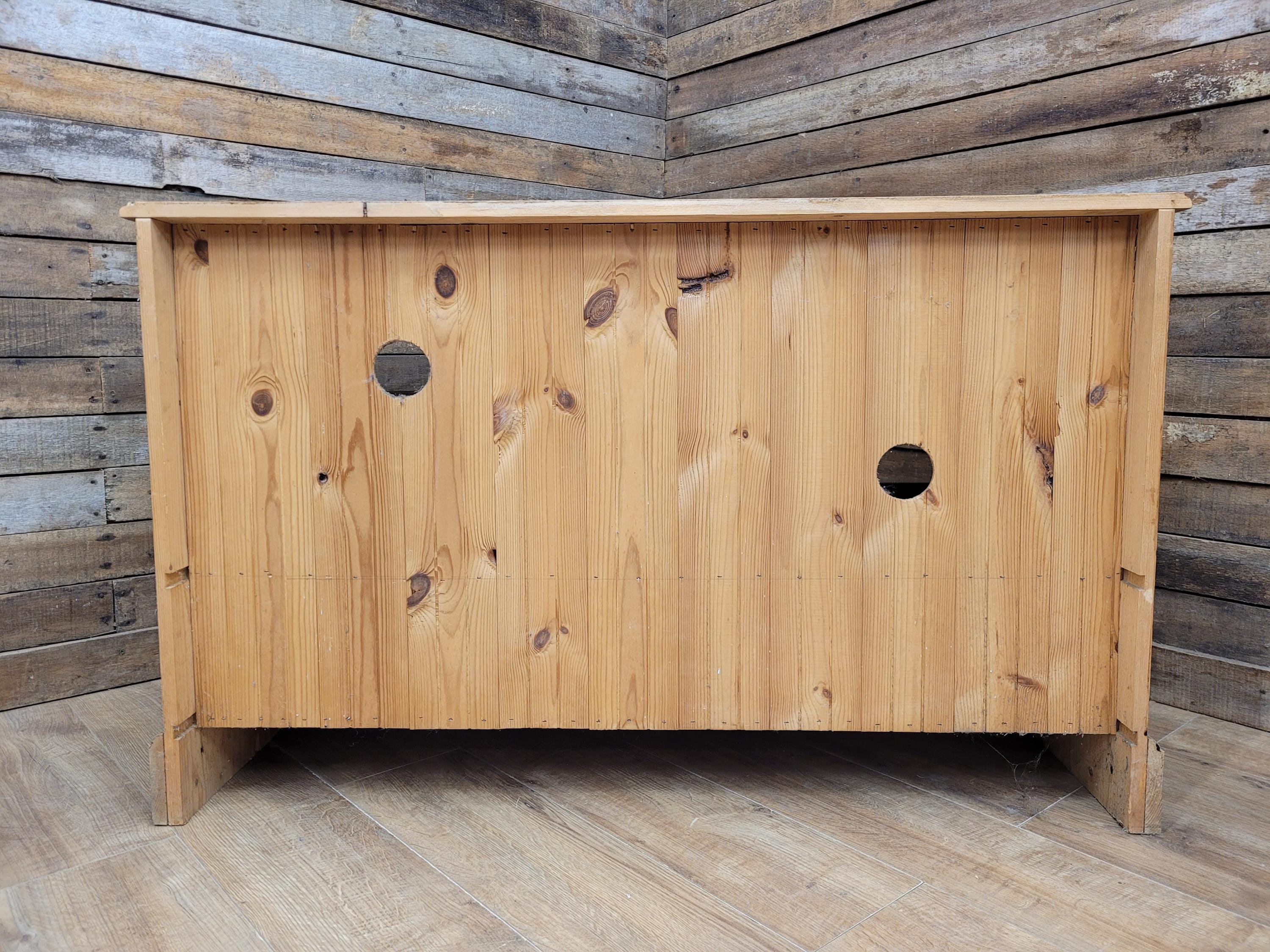 Pine Glazed Sideboard Cupboard Rustic Two Drawer Storage Cabinet