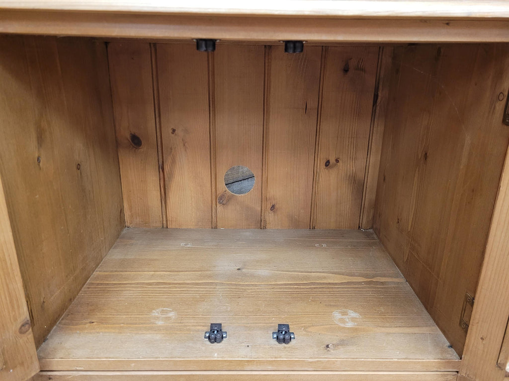 Pine Glazed Sideboard Cupboard Rustic Two Drawer Storage Cabinet