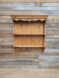 Pine Wall Shelf Country Style Carved Two Tier Display Plate Rack