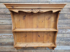 Pine Wall Shelf Country Style Carved Two Tier Display Plate Rack