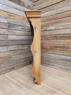 Pine Wall Shelf Country Style Carved Two Tier Display Plate Rack