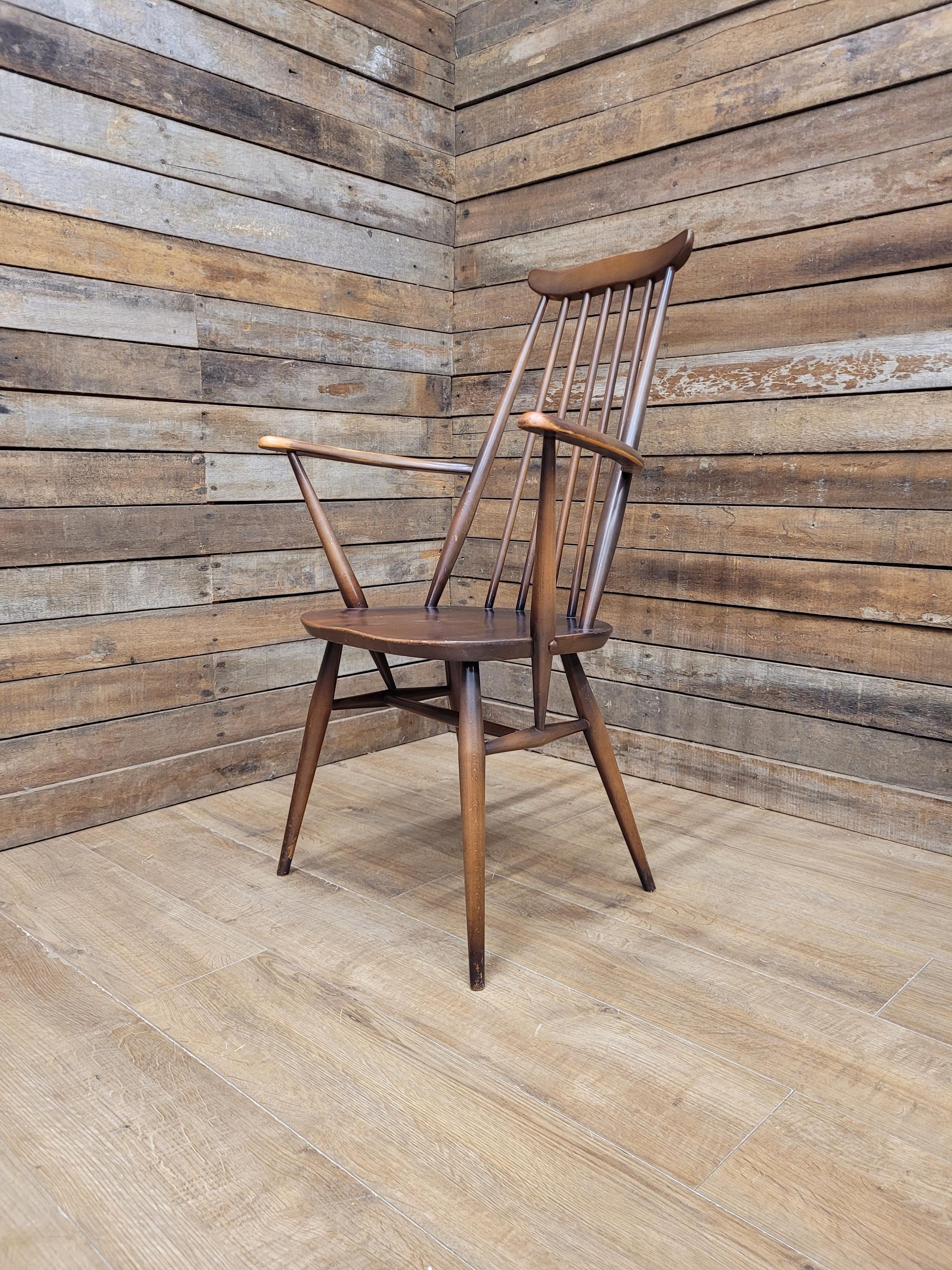 Ercol Goldsmith Elm Windsor Armchair Carver Mid Century Modern