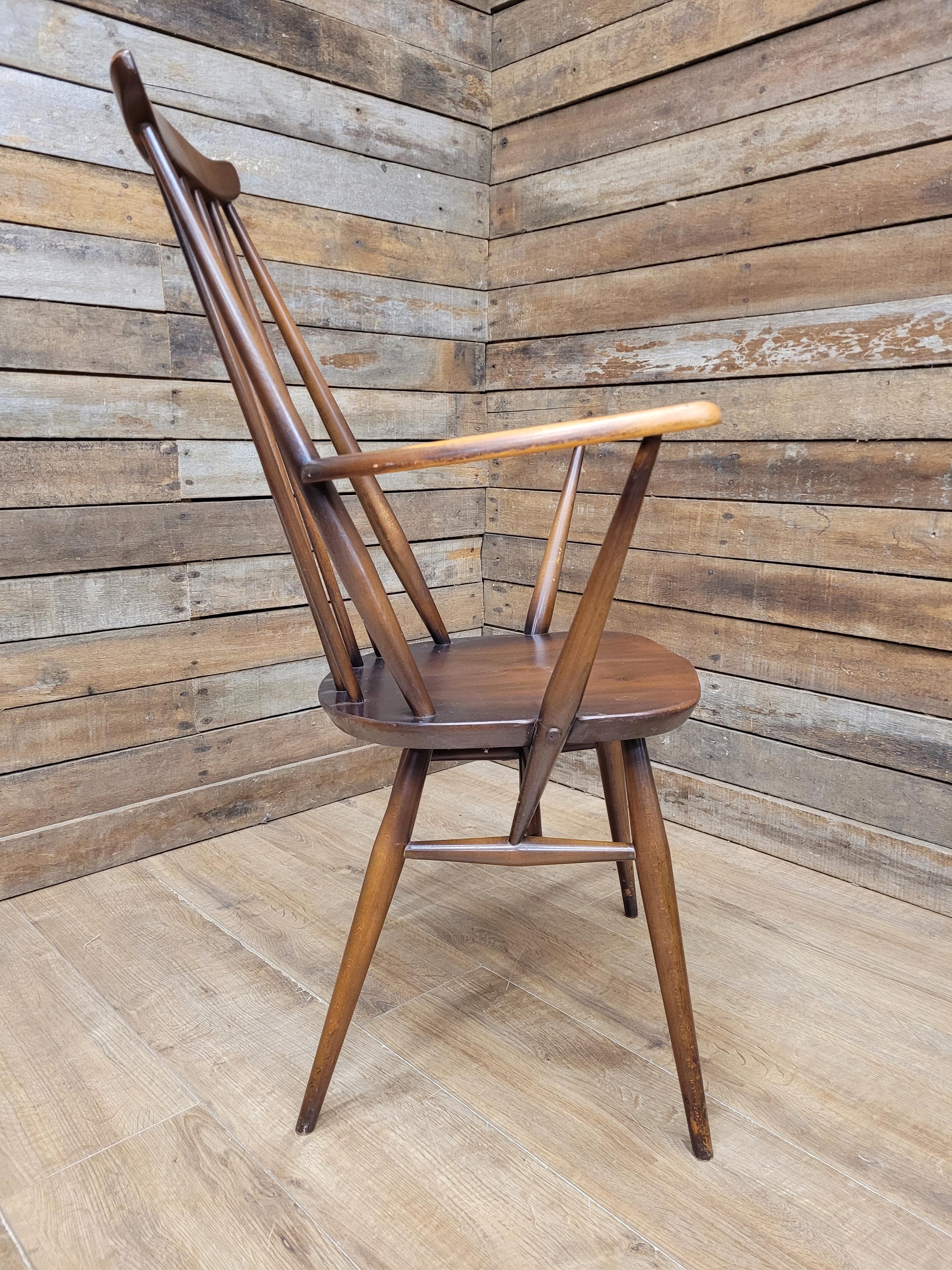 Ercol Goldsmith Elm Windsor Armchair Carver Mid Century Modern