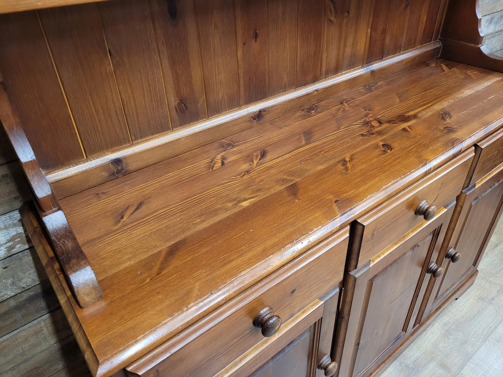 Pine Dresser Country Style Three Door Three Drawer Kitchen Cabinet