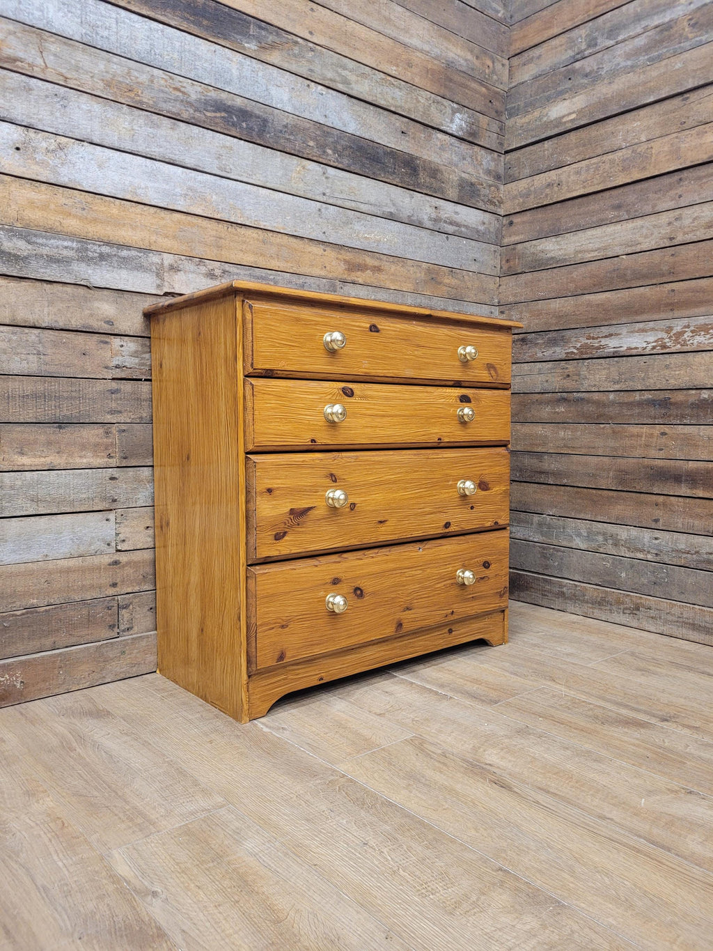 Painted Pine Effect Chest Of Drawers Country Style Four Drawer Storage