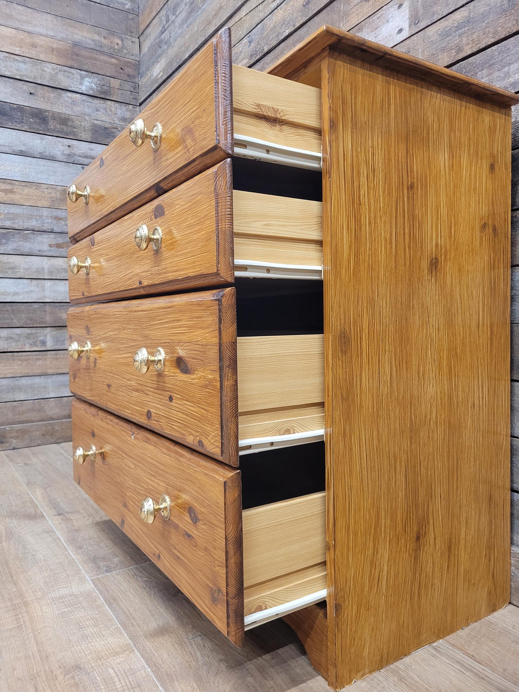 Painted Pine Effect Chest Of Drawers Country Style Four Drawer Storage