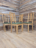 Ikea Borje Oak Dining Chairs Upholstered Seat Set Of Four