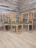 Ikea Borje Oak Dining Chairs Upholstered Seat Set Of Four