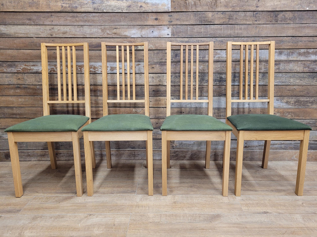 Ikea Borje Oak Dining Chairs Upholstered Seat Set Of Four