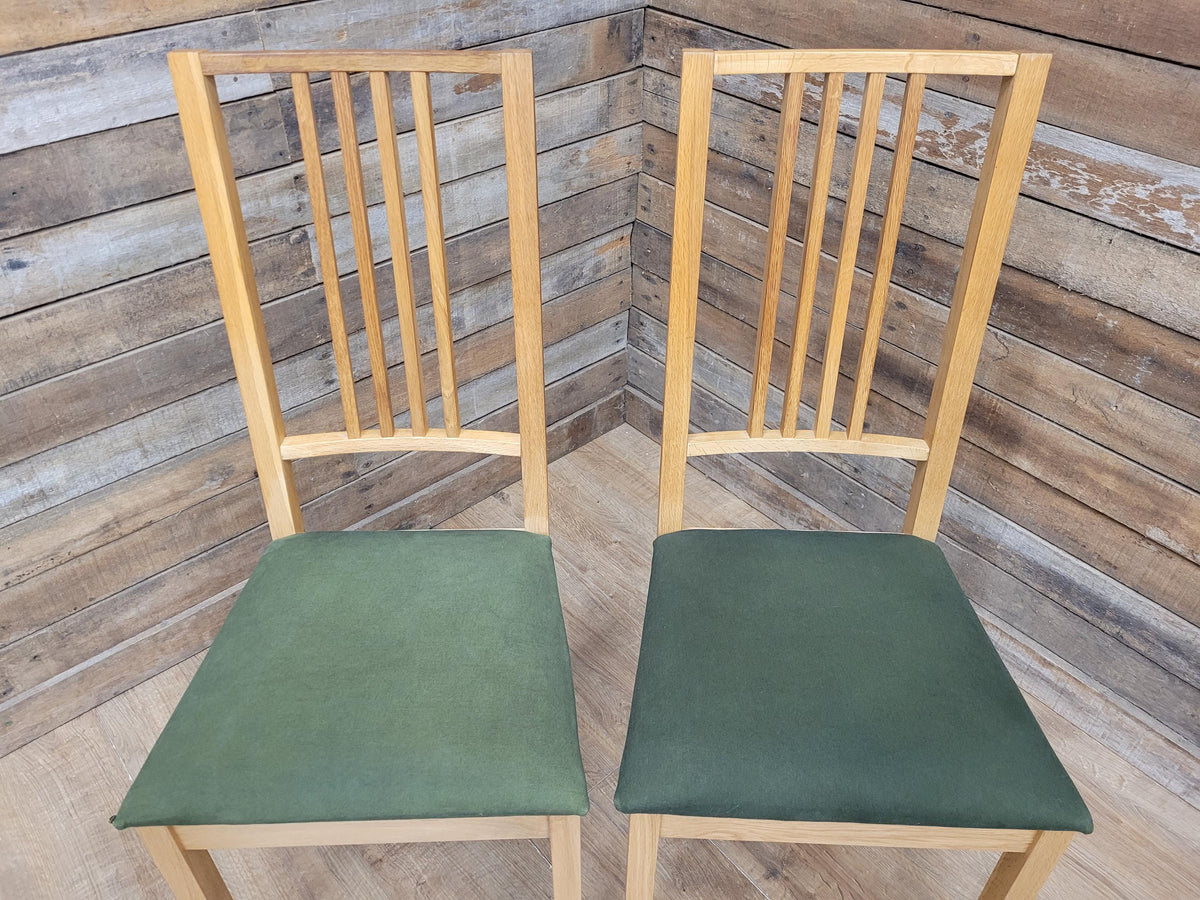 Ikea Borje Oak Dining Chairs Upholstered Seat Set Of Four