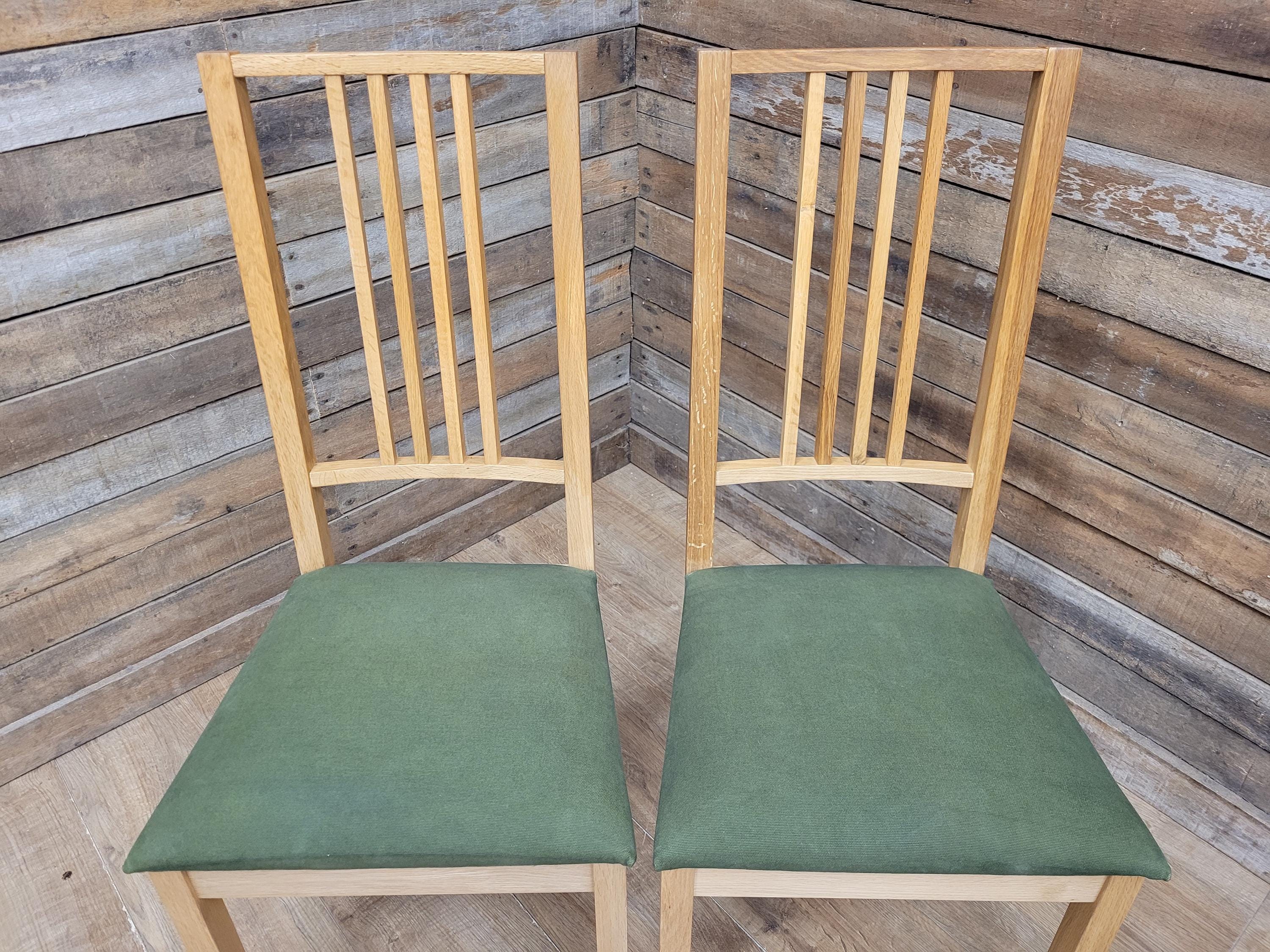 Ikea Borje Oak Dining Chairs Upholstered Seat Set Of Four