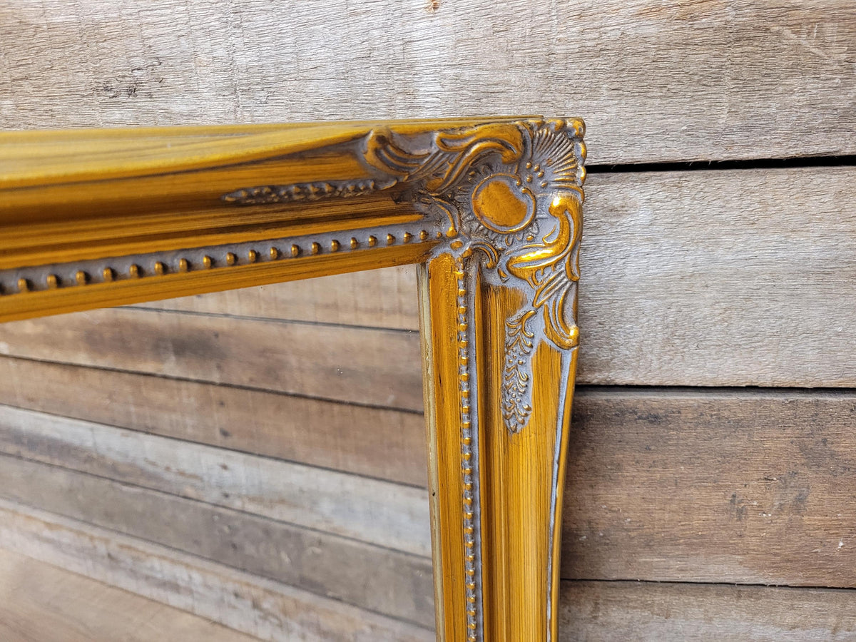 Ornate Wall Mirror Gilt Gold Rococo Style Floral Beaded Frame