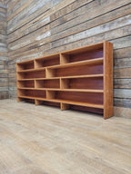 Vintage Teak Bookcase Mid Century Geometric Open Shelving