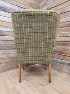 Mid Century His And Hers Armchairs Green Wool Wingback Lounge Chairs