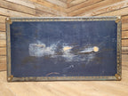 Vintage Navy Blue Steamer Trunk Brass Bound Travel Chest