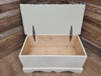 Morris Bird Fabric Pine Storage Bench Painted Blanket Box
