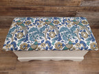 Morris Bird Fabric Pine Storage Bench Painted Blanket Box