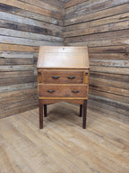 Edwardian Oak Bureau Arts Crafts Fall Front Writing Desk